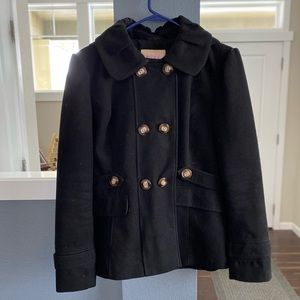 Black hooded pea coat